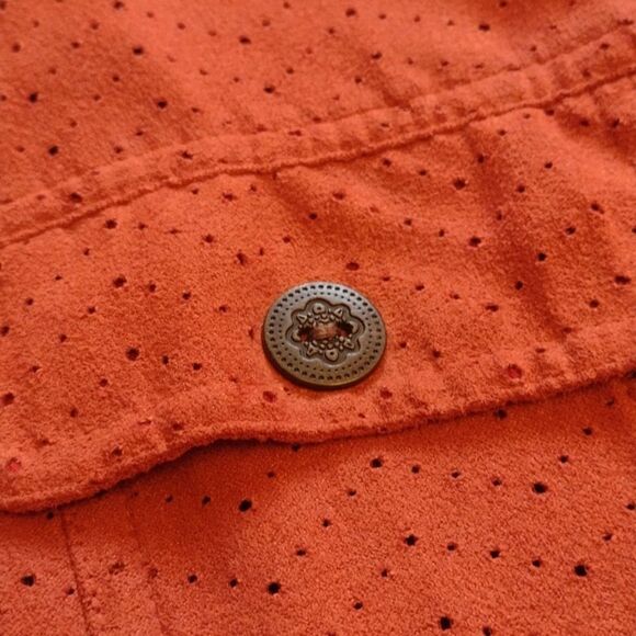 Samantha Grey faux suede perforated jacket with ornate buttons size 16 - Picture 9 of 11